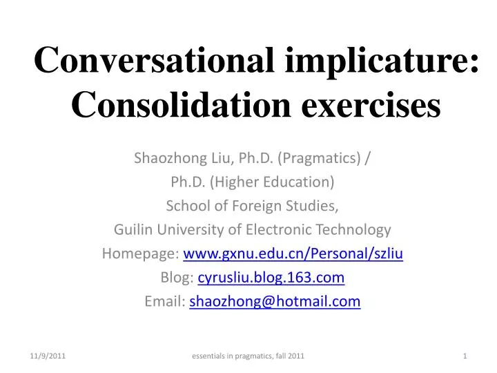 conversational implicature consolidation exercises