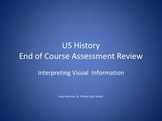 US History End of Course Assessment Review