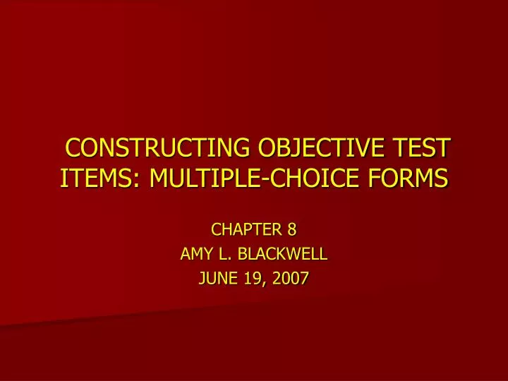 constructing objective test items multiple choice forms