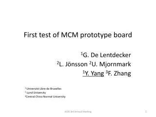 First test of MCM prototype board