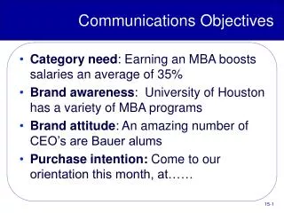communications objectives