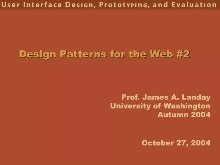 design patterns for the web 2