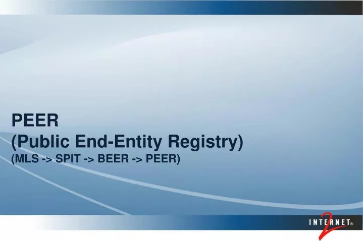 peer public end entity registry mls spit beer peer