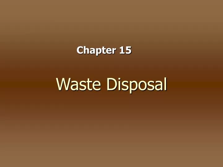 waste disposal