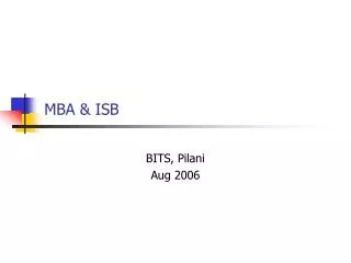 MBA &amp; ISB