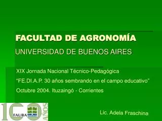 facultad de agronom a
