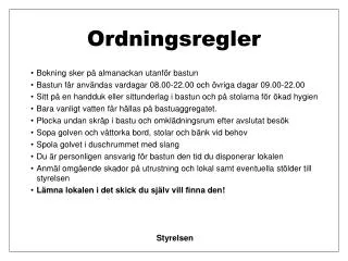 ordningsregler