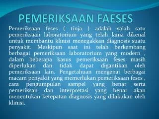 pemeriksaan faeses