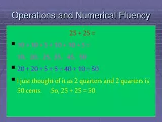 Operations and Numerical Fluency