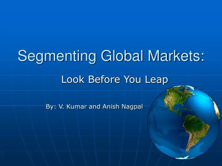 segmenting global markets
