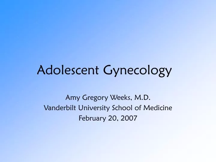 adolescent gynecology