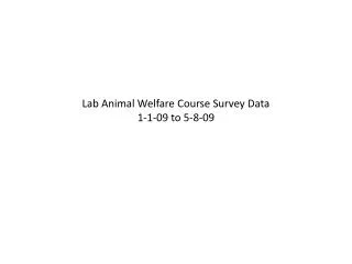 Lab Animal Welfare Course Survey Data 1-1-09 to 5-8-09