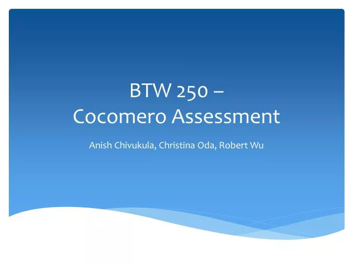btw 250 cocomero assessment