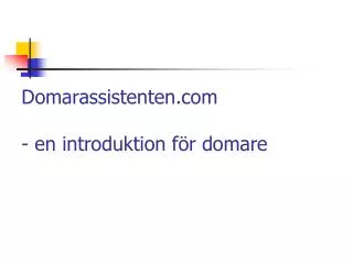 domarassistenten com en introduktion f r domare