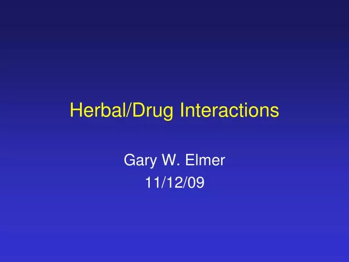 herbal drug interactions