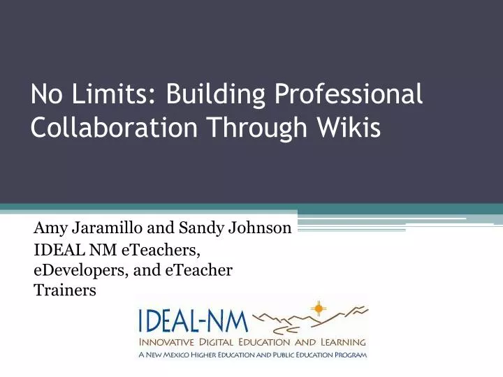 no limits building professional collaboration through wikis