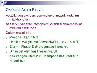 oksidasi asam piruvat