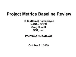 Metrics Baseline Review