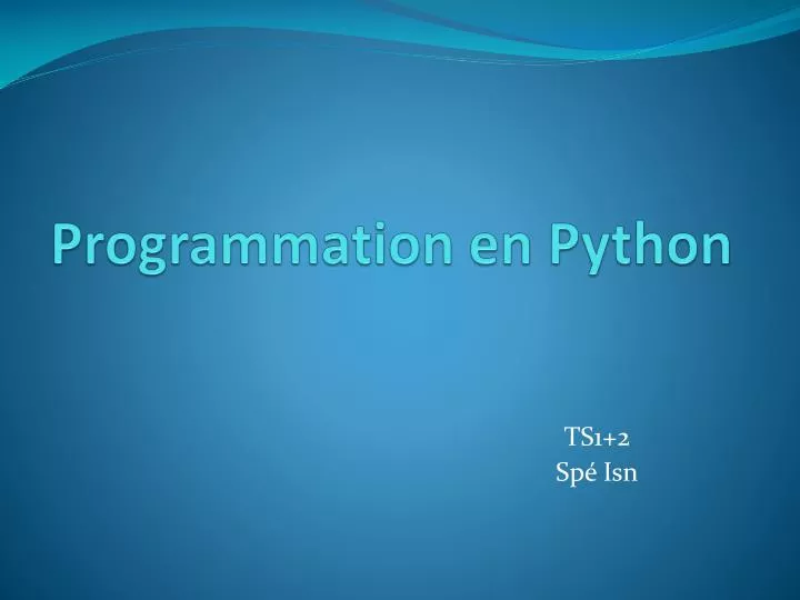 programmation en python