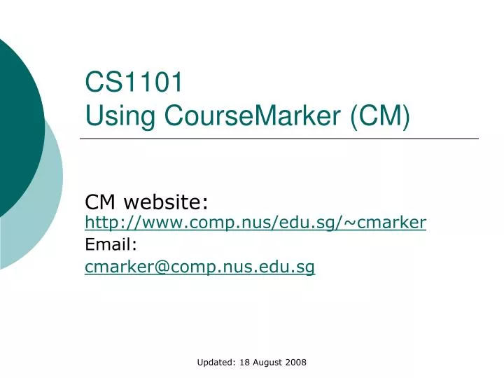 cs1101 using coursemarker cm