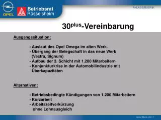 30 plus vereinbarung