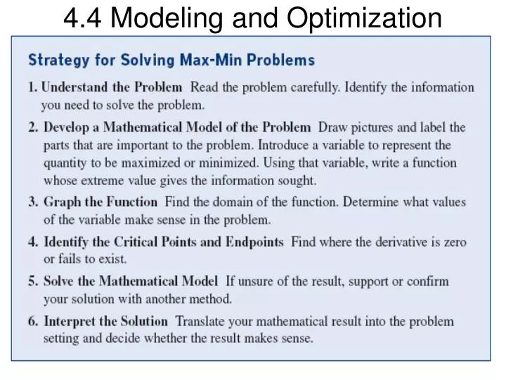 4 4 modeling and optimization