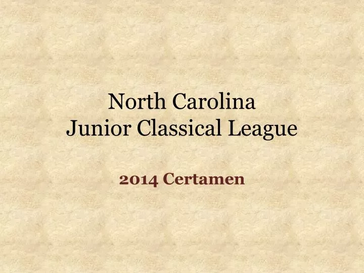 north carolina junior classical league
