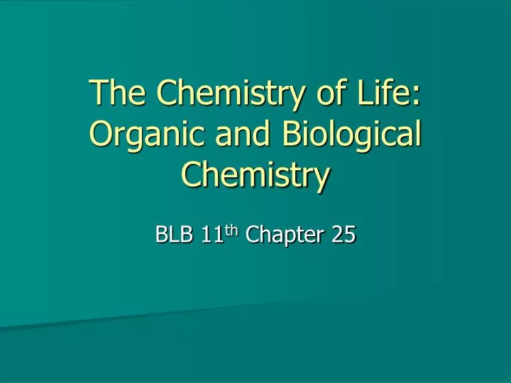 the chemistry of life organic and biological chemistry