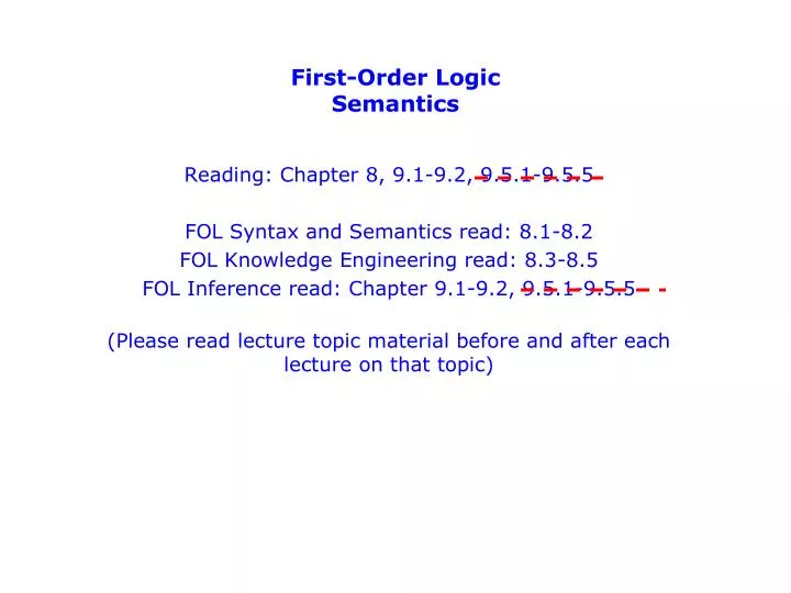 first order logic semantics