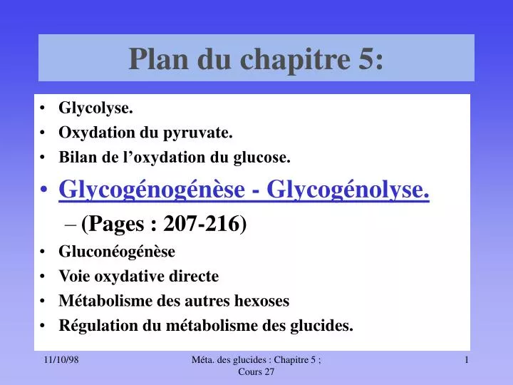 plan du chapitre 5