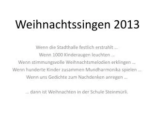 weihnachtssingen 2013