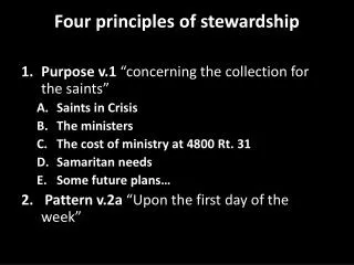 Four principles of stewardship