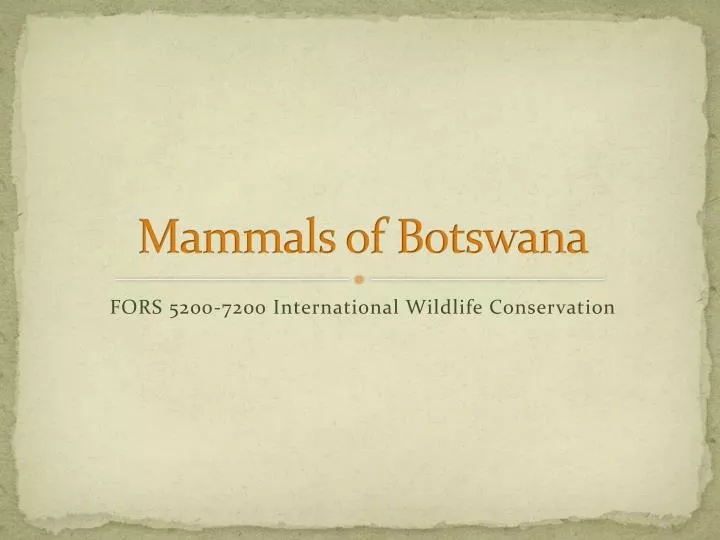 mammals of botswana