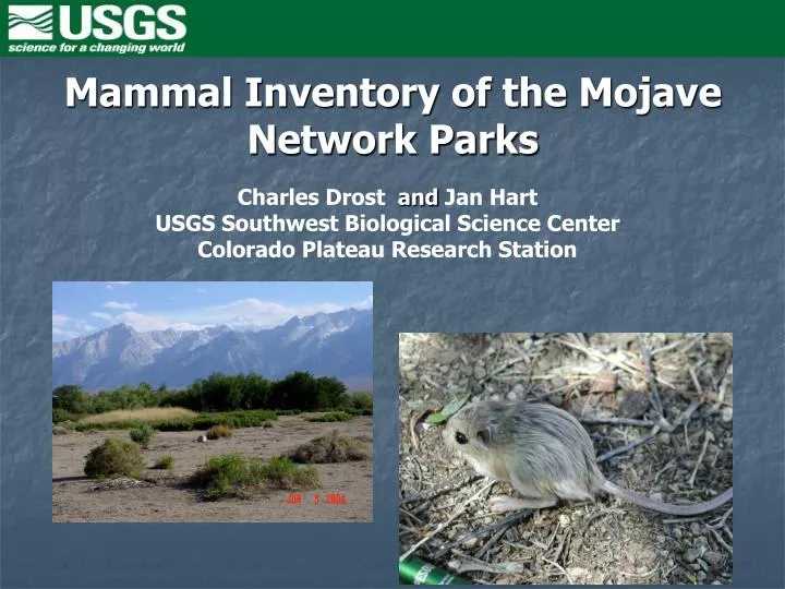 mammal inventory of the mojave network parks