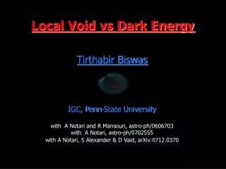 Local Void vs Dark Energy