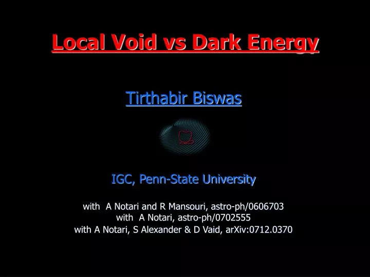 local void vs dark energy