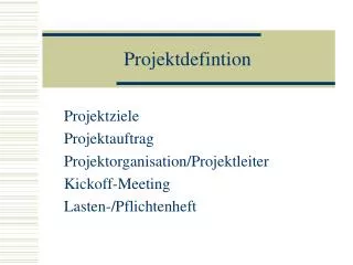 projektdefintion
