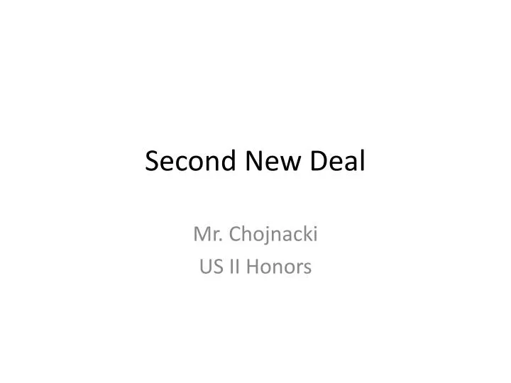 second new deal