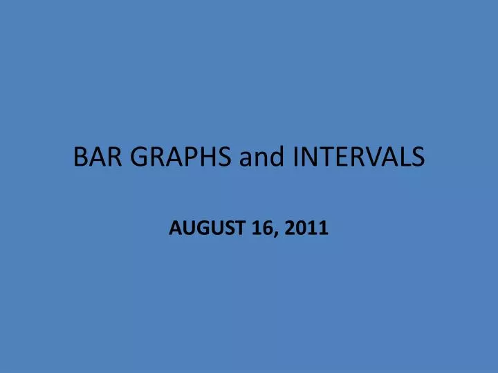 bar graphs and intervals