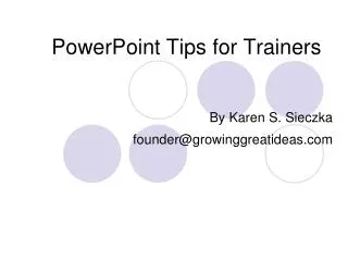PowerPoint Tips for Trainers