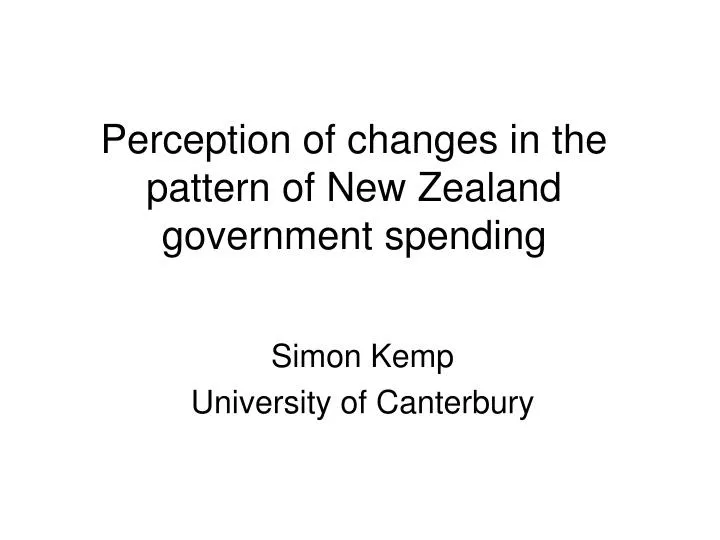 perception of changes in the pattern of new zealand government spending