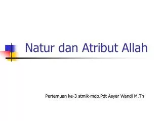 natur dan atribut allah