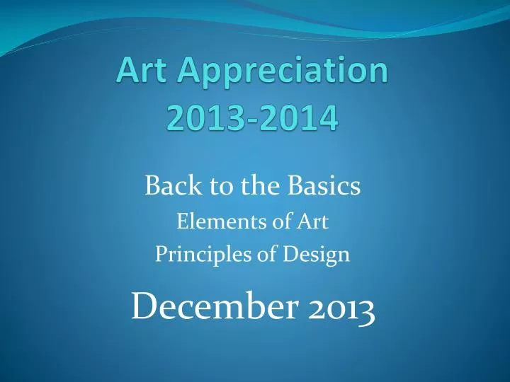 art appreciation 2013 2014