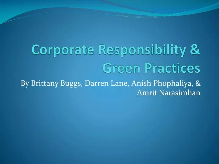 corporate responsibility green practices