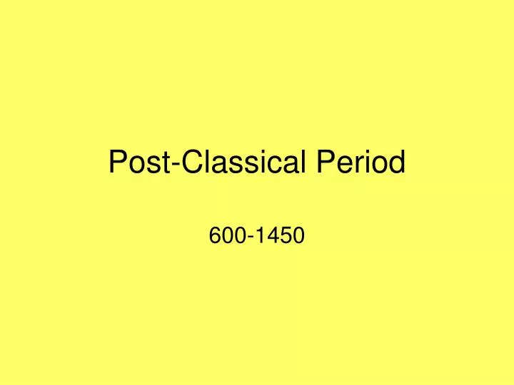 post classical period