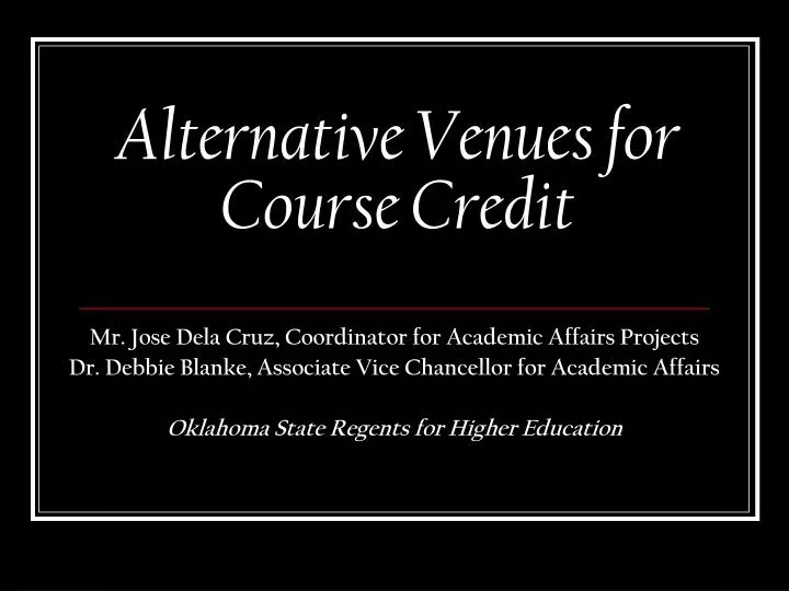 alternative venues for course credit