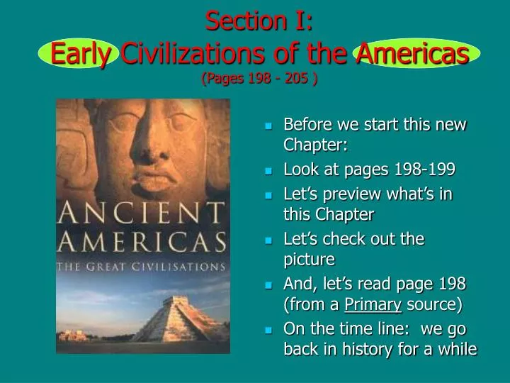 section i early civilizations of the americas pages 198 205