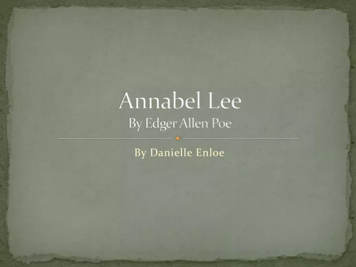 annabel lee by edger allen poe