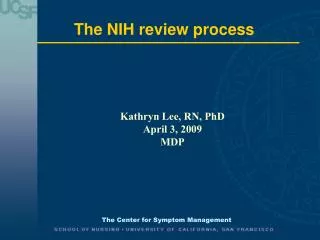 The NIH review process