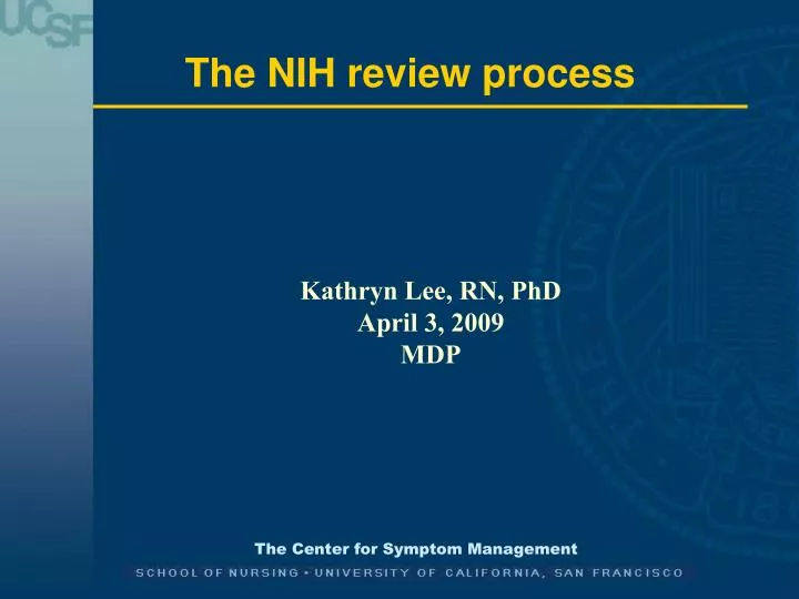the nih review process